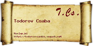 Todorov Csaba névjegykártya